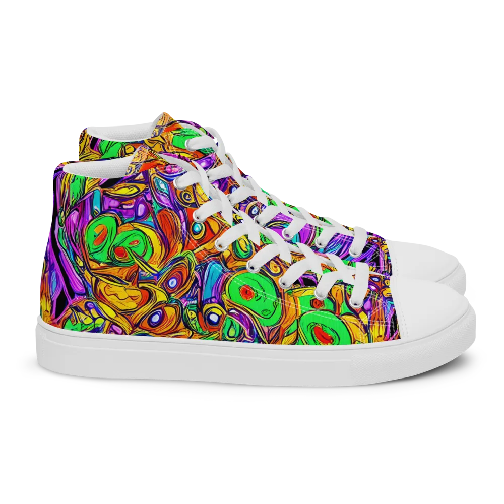 The Vivid Labyrinth on Women's High Top Canvas Shoes — Right