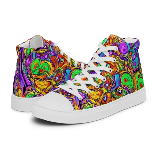 The Vivid Labyrinth on a Women's High Top Canvas Shoes