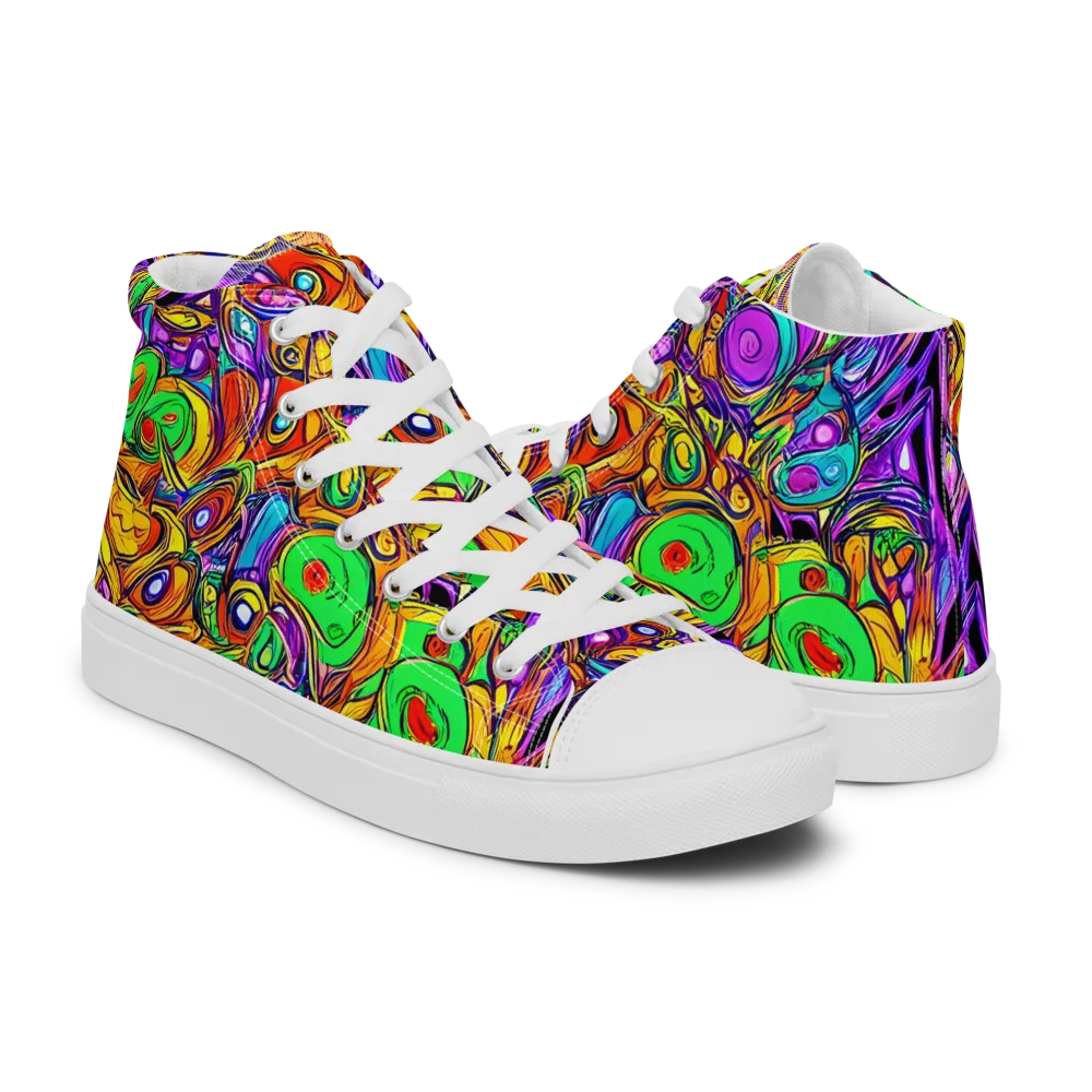 The Vivid Labyrinth on Women's High Top Canvas Shoes — Right
