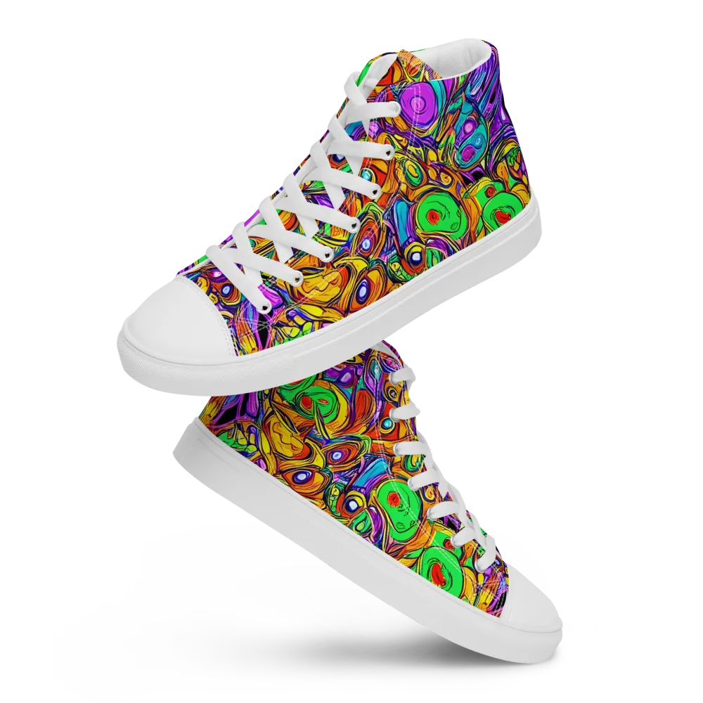 The Vivid Labyrinth on Women's High Top Canvas Shoes — Front