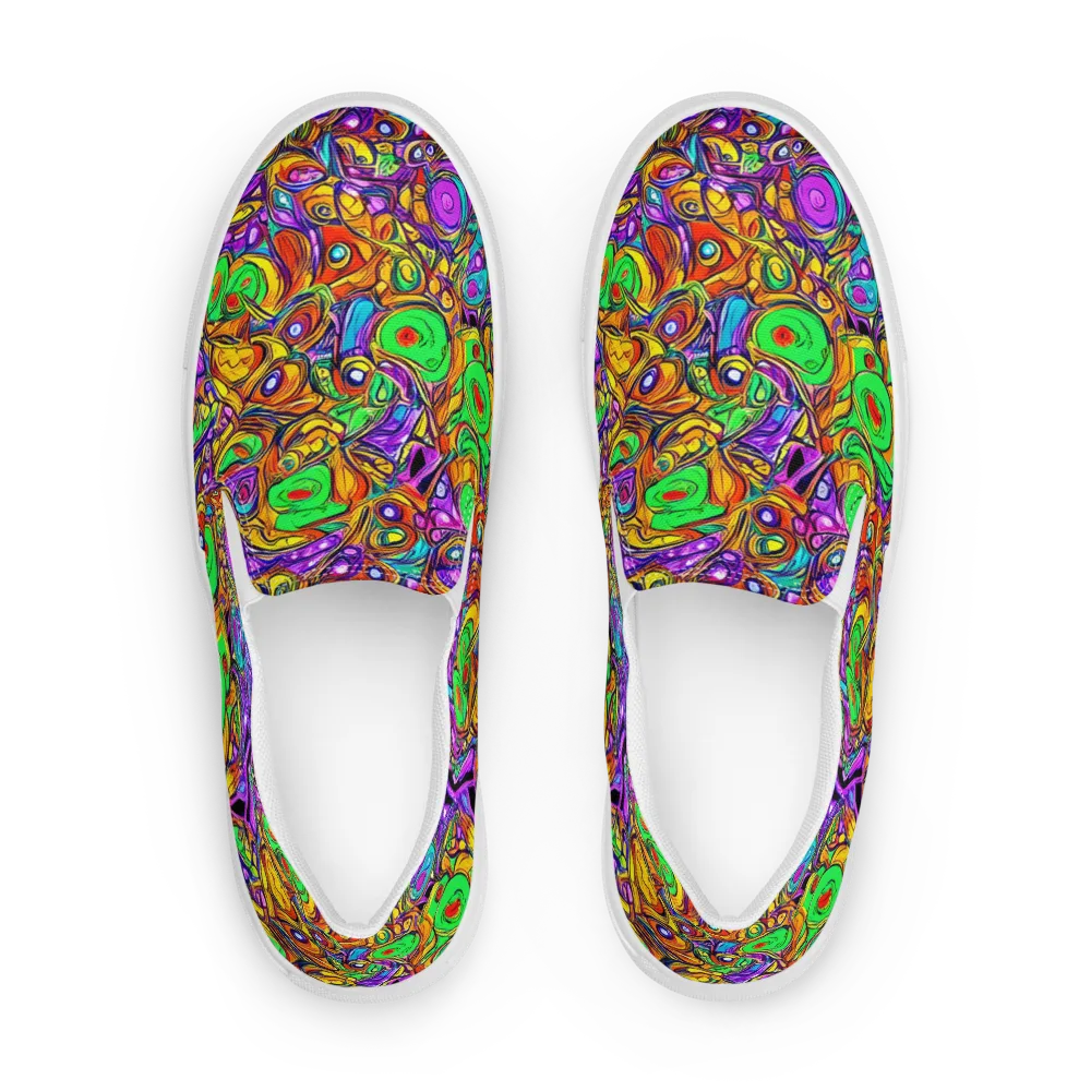 The Vivid Labyrinth on Men's Slip-On Canvas Shoes — Front