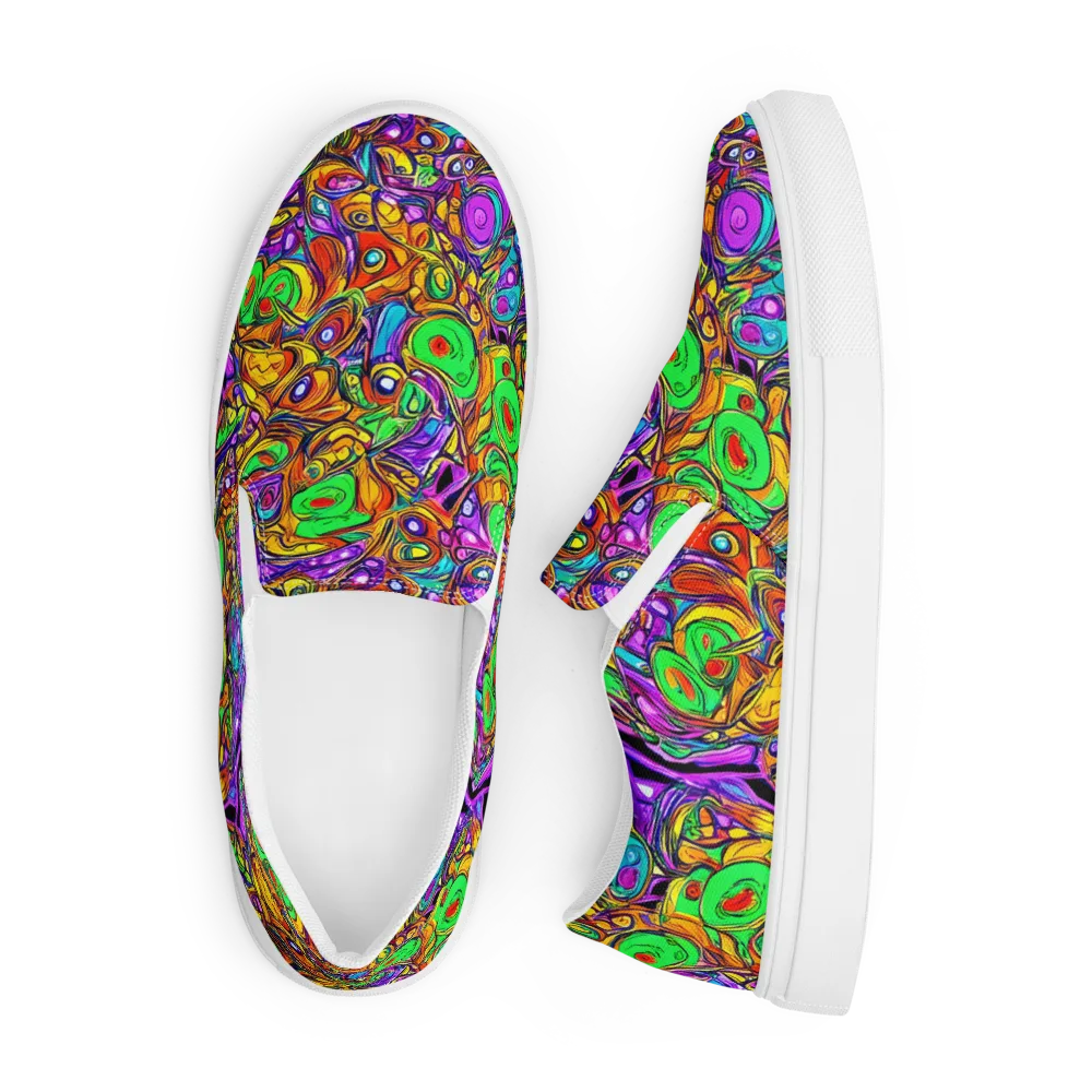 The Vivid Labyrinth on Men's Slip-On Canvas Shoes — Front