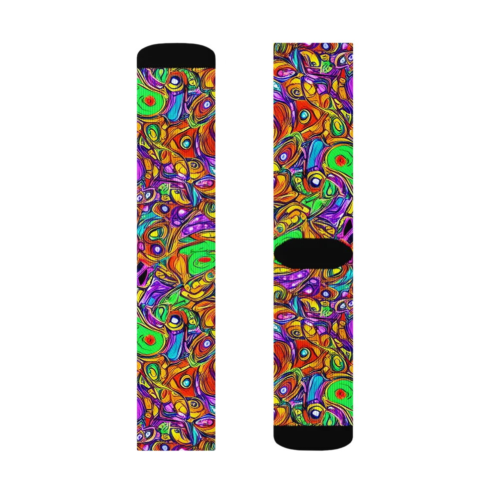 The Vivid Labyrinth on Socks — Left Sock