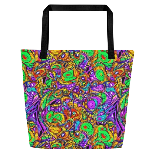 The Vivid Labyrinth on a Large Tote Bag W/ Pocket