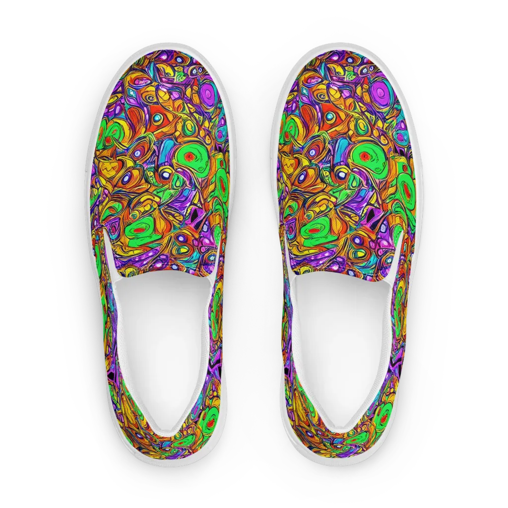 The Vivid Labyrinth on Women's Slip-On Canvas Shoes — Front