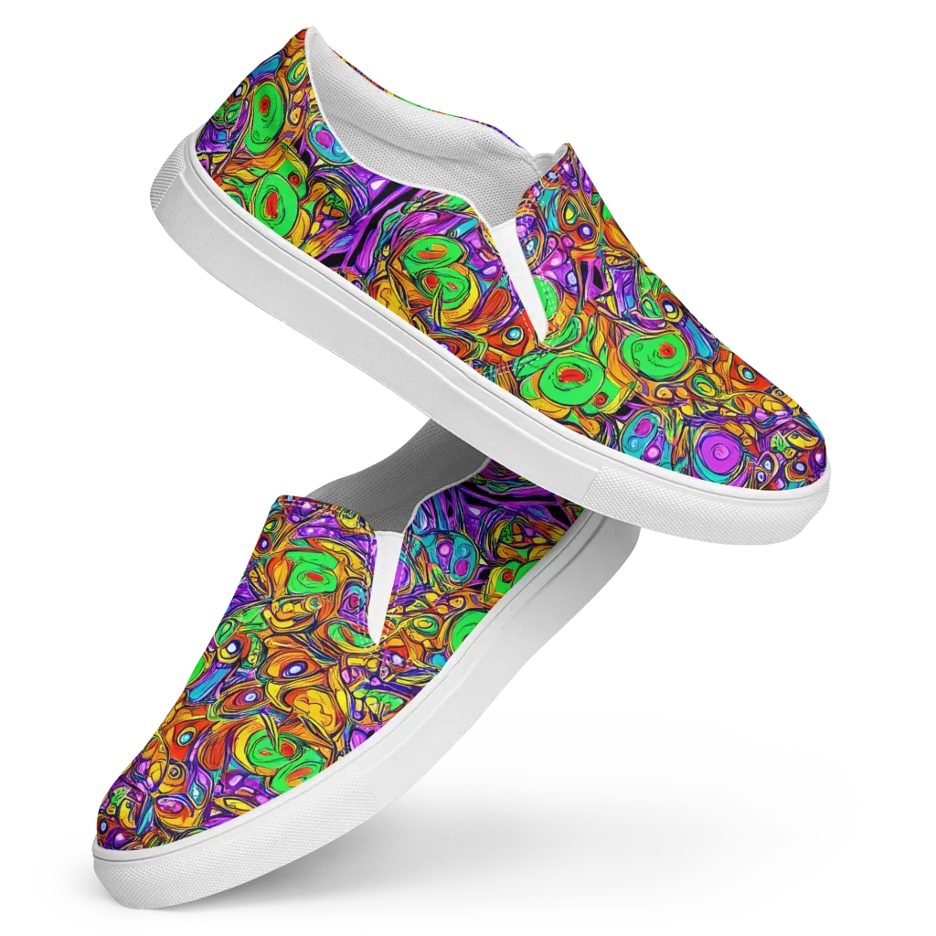 The Vivid Labyrinth on Women's Slip-On Canvas Shoes — Front