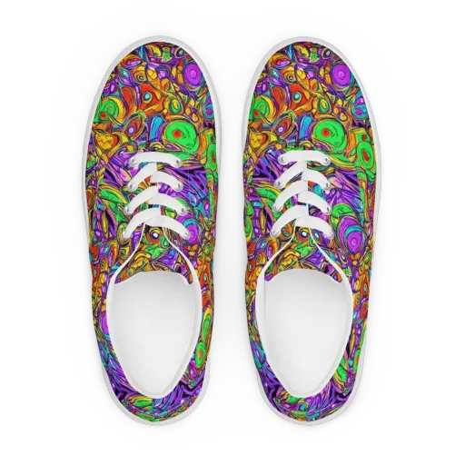 The Vivid Labyrinth on a Men's Lace-Up Canvas Shoes