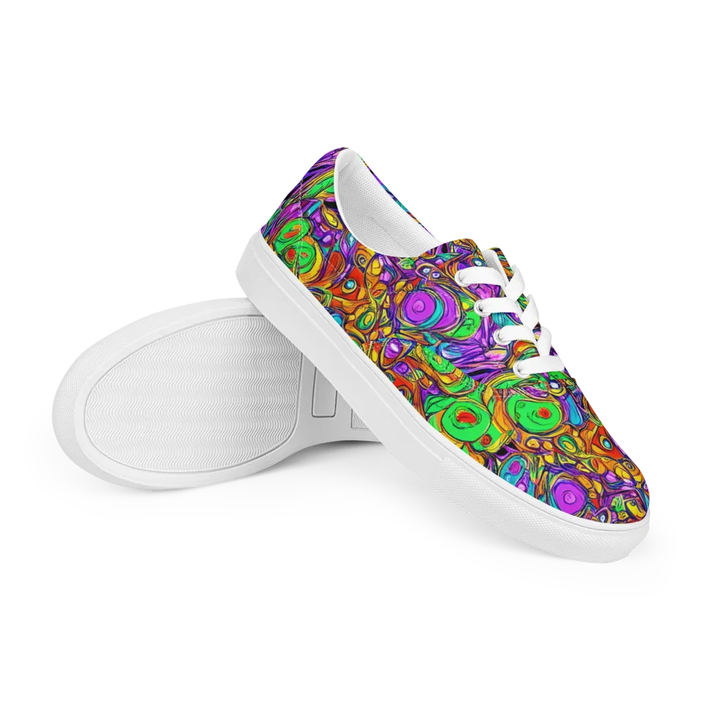 The Vivid Labyrinth on Men's Lace-Up Canvas Shoes — Right Front