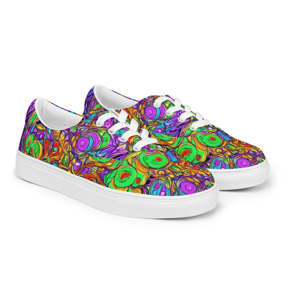 The Vivid Labyrinth on Men's Lace-Up Canvas Shoes — Right Front