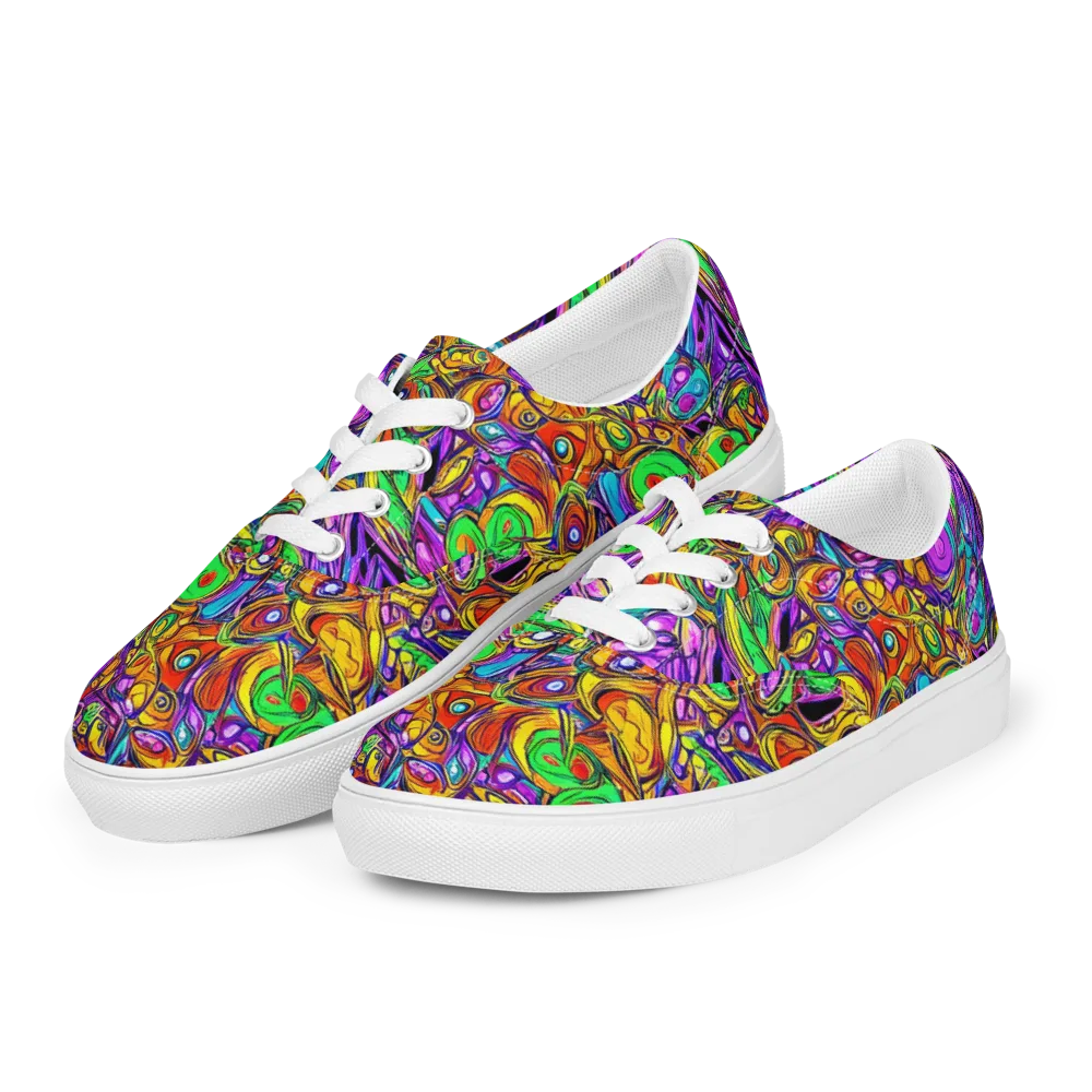 The Vivid Labyrinth on Men's Lace-Up Canvas Shoes — Left Front