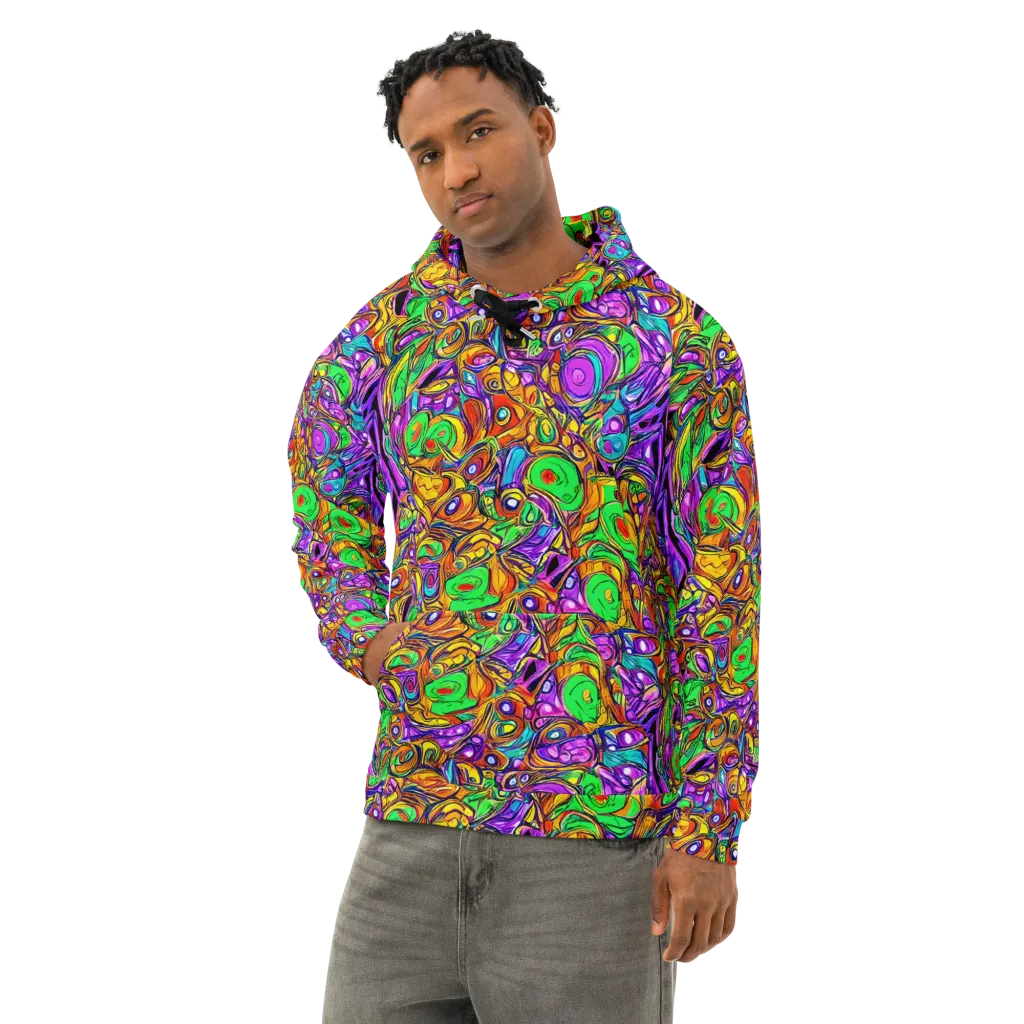 The Vivid Labyrinth on Cotton Hoodie — Left Front