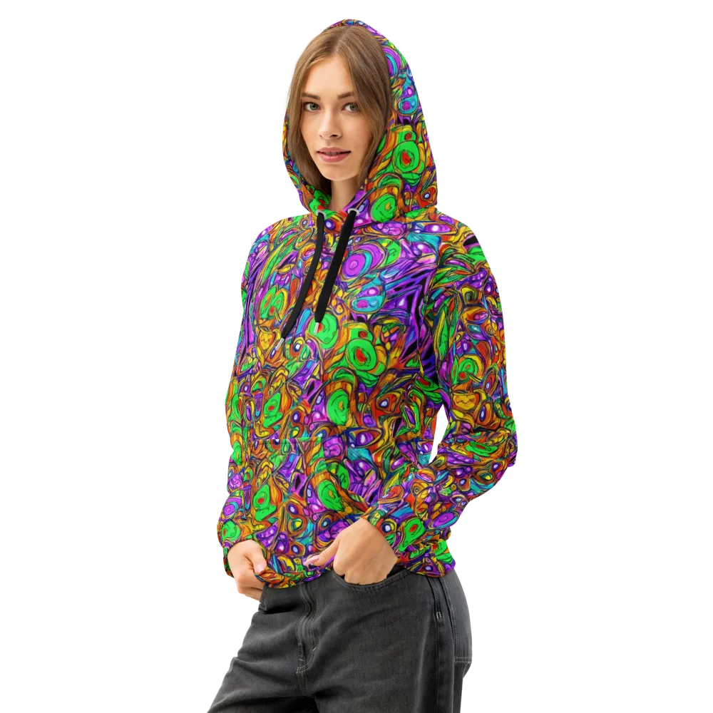 The Vivid Labyrinth on Cotton Hoodie — Left Front