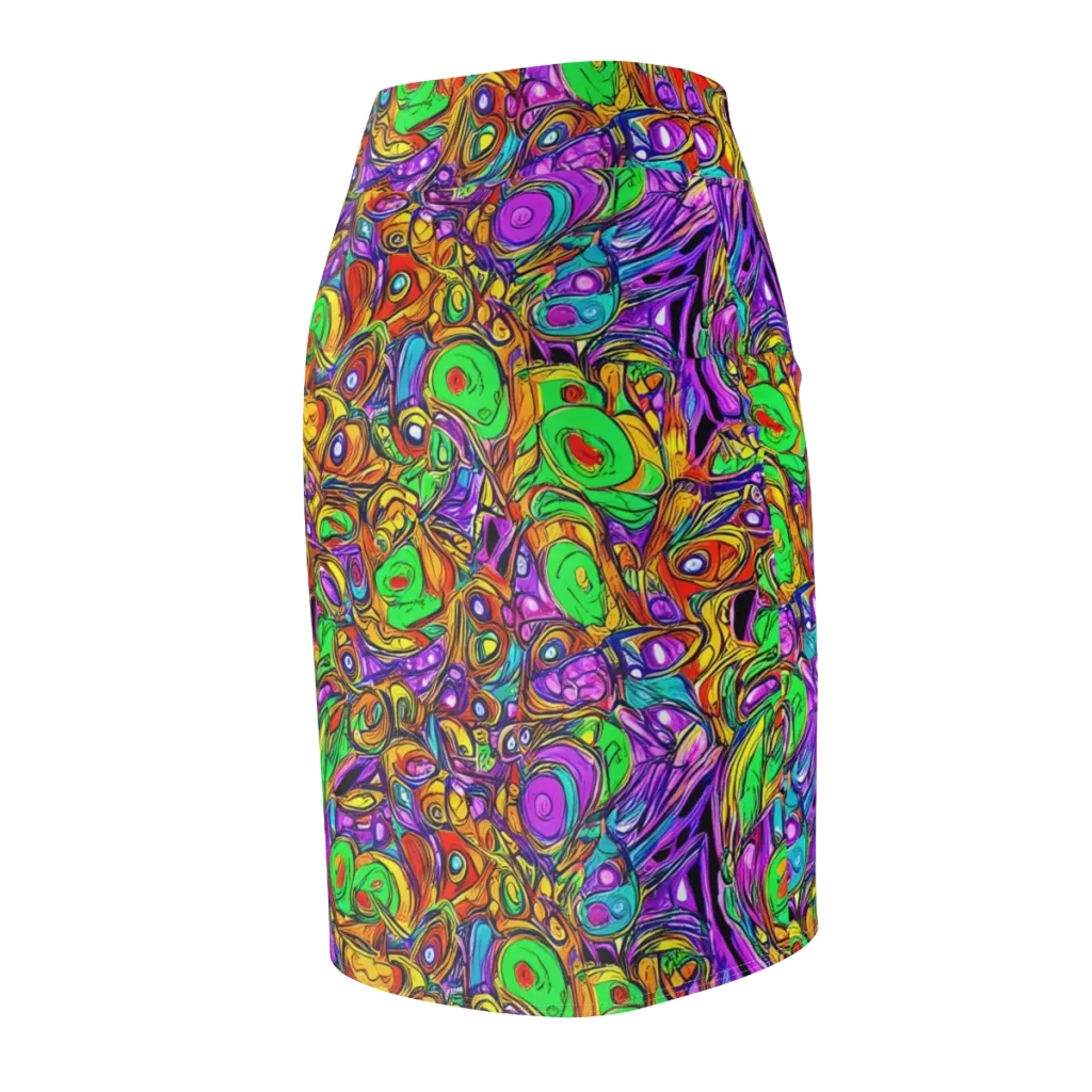 The Vivid Labyrinth on Pencil Skirt — Back Side