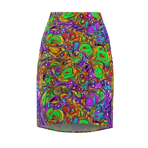The Vivid Labyrinth on a Pencil Skirt