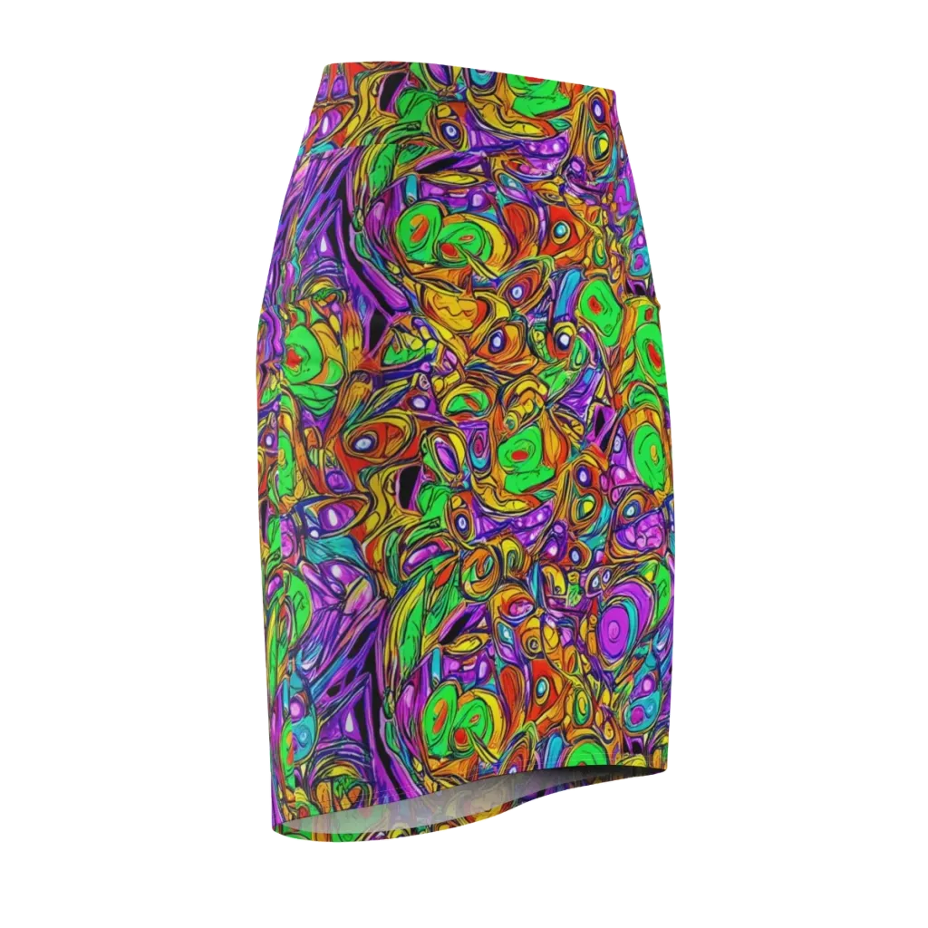 The Vivid Labyrinth on Pencil Skirt — Front Side