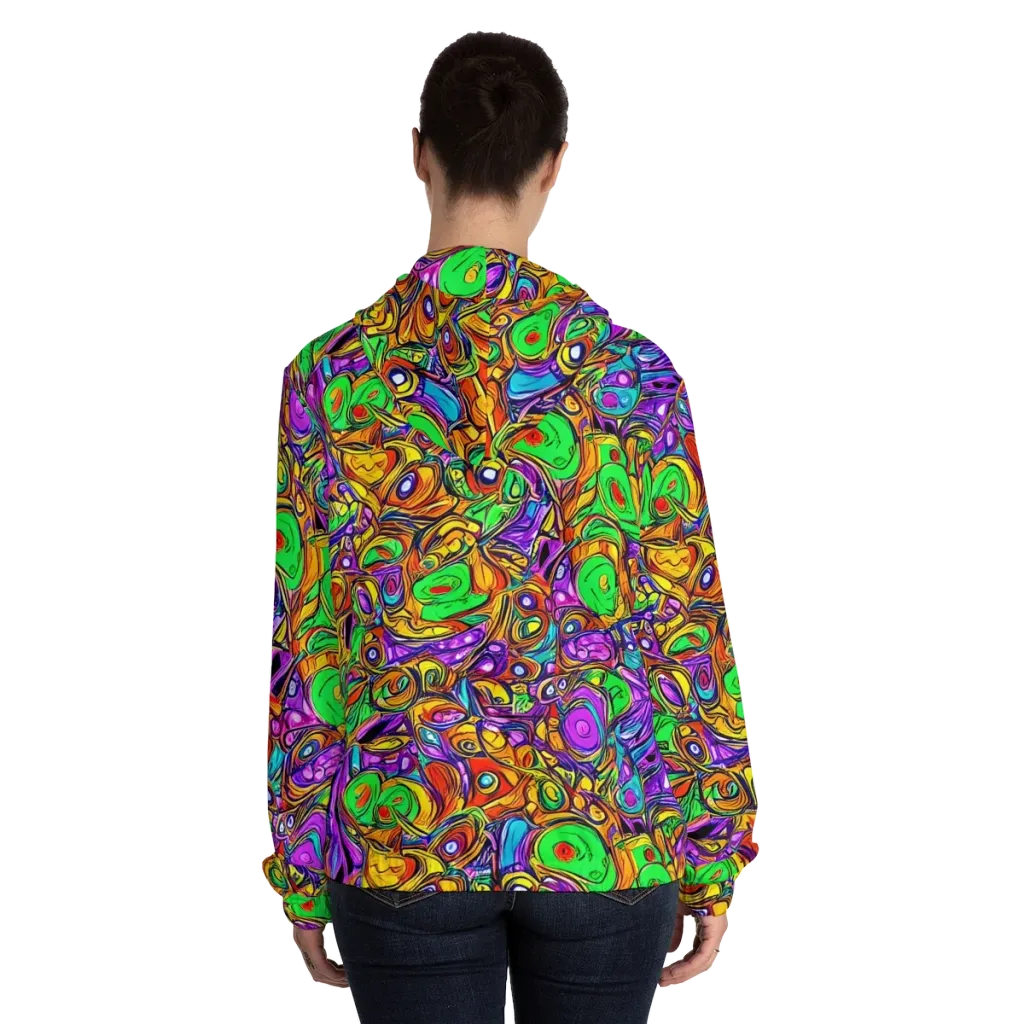 The Vivid Labyrinth on Women's Full-Zip Hoodie — Back On Person