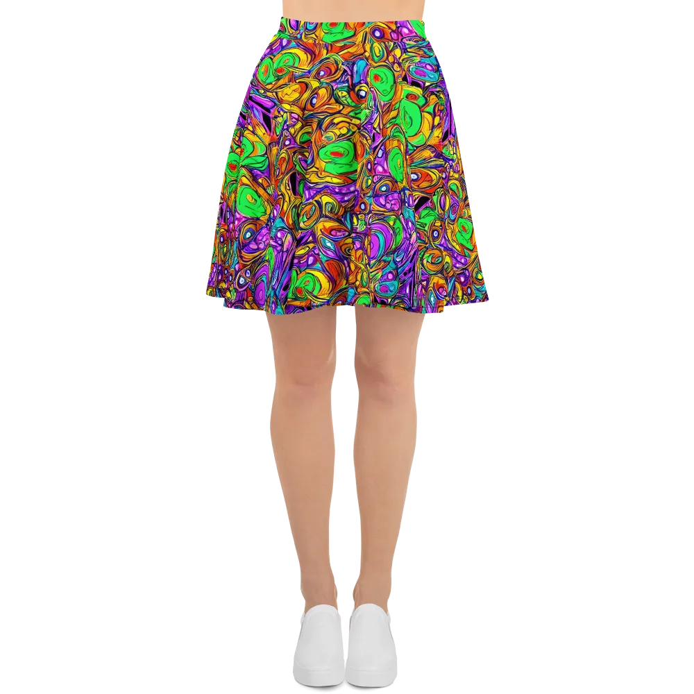 The Vivid Labyrinth on Skater Skirt — Front