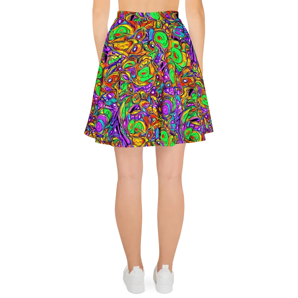 The Vivid Labyrinth on Skater Skirt — Back