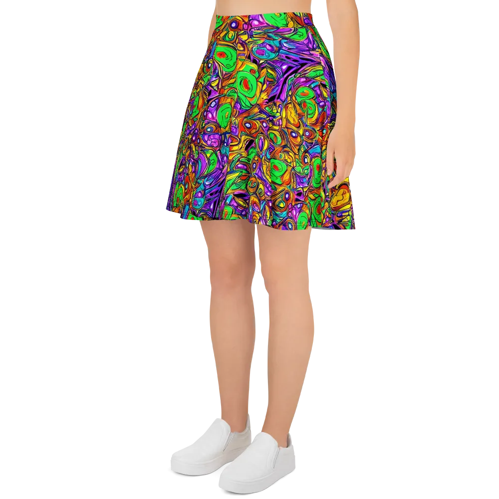 The Vivid Labyrinth on Skater Skirt — Left