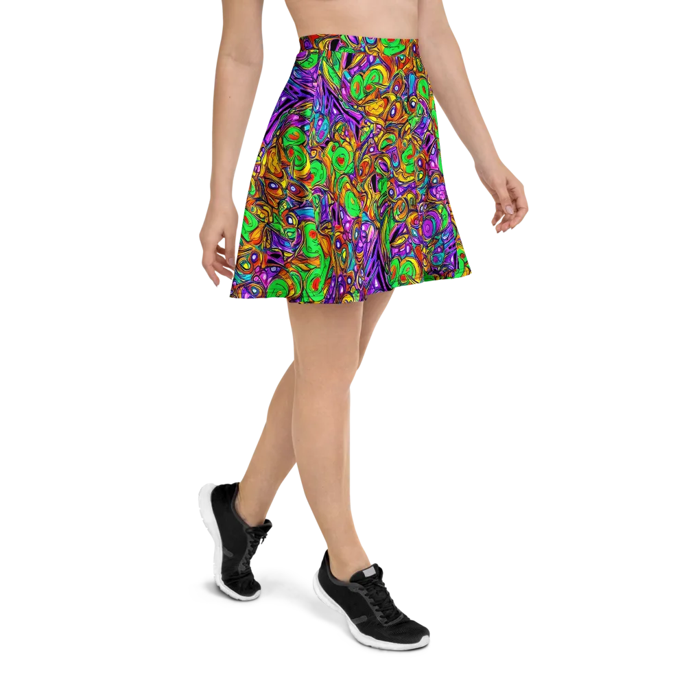 The Vivid Labyrinth on Skater Skirt — Right