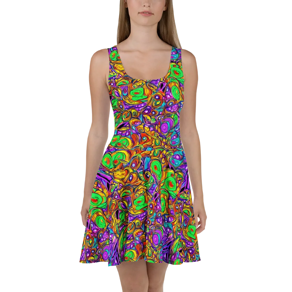 The Vivid Labyrinth on Skater Dress — Front