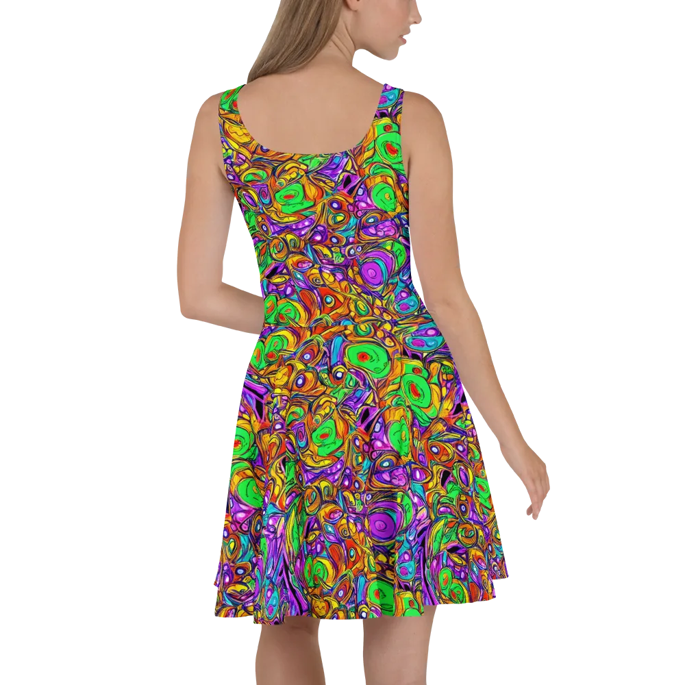 The Vivid Labyrinth on Skater Dress — Back
