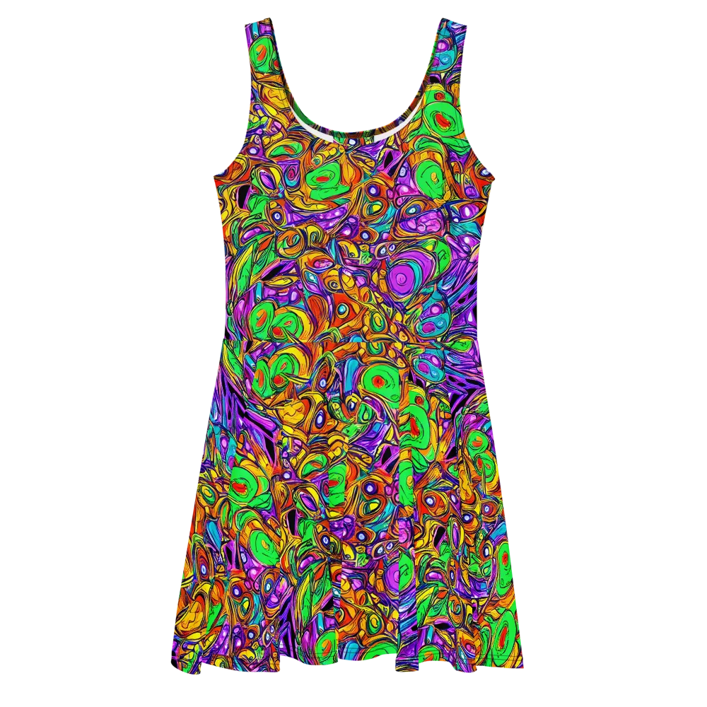 The Vivid Labyrinth on Skater Dress — Front