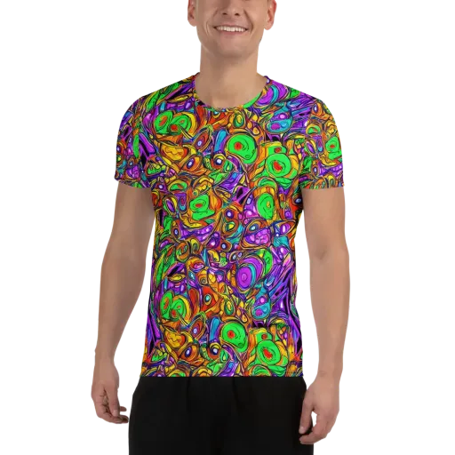 The Vivid Labyrinth on a Men's Athletic T-Shirt