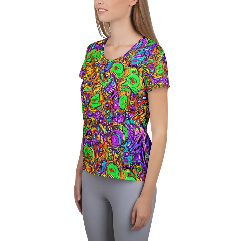The Vivid Labyrinth on Women's Athletic T-Shirt — Left