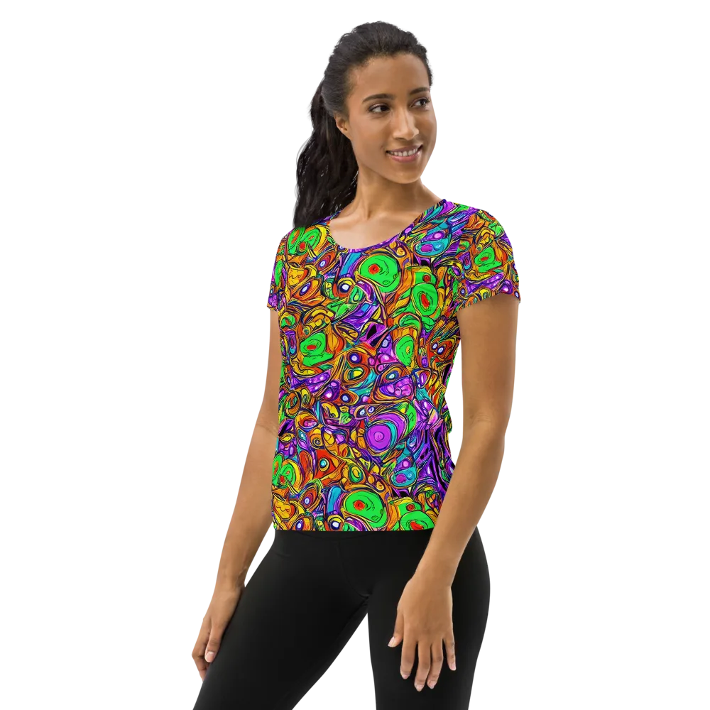 The Vivid Labyrinth on Women's Athletic T-Shirt — Left