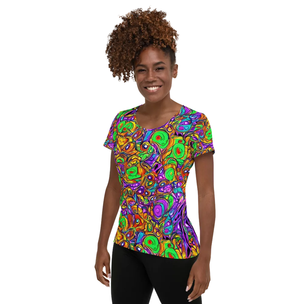 The Vivid Labyrinth on Women's Athletic T-Shirt — Left