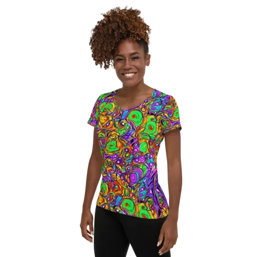 The Vivid Labyrinth on a Women's Athletic T-Shirt