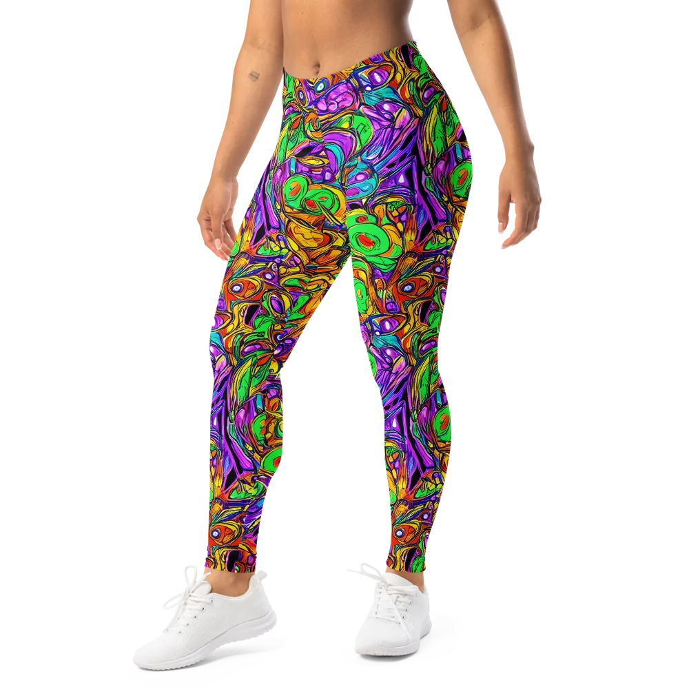 The Vivid Labyrinth on Leggings — Left Front