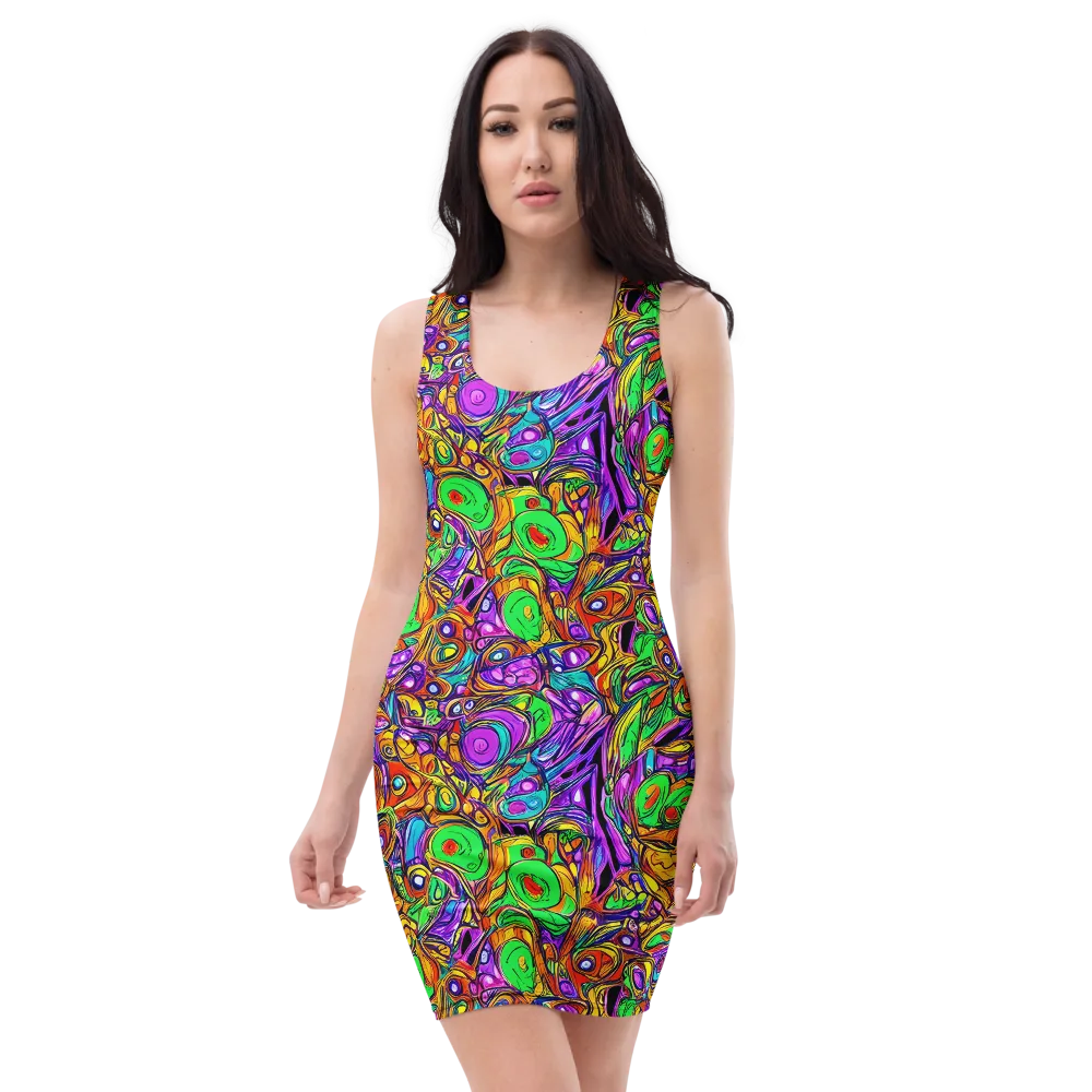 The Vivid Labyrinth on Bodycon Dress — Front