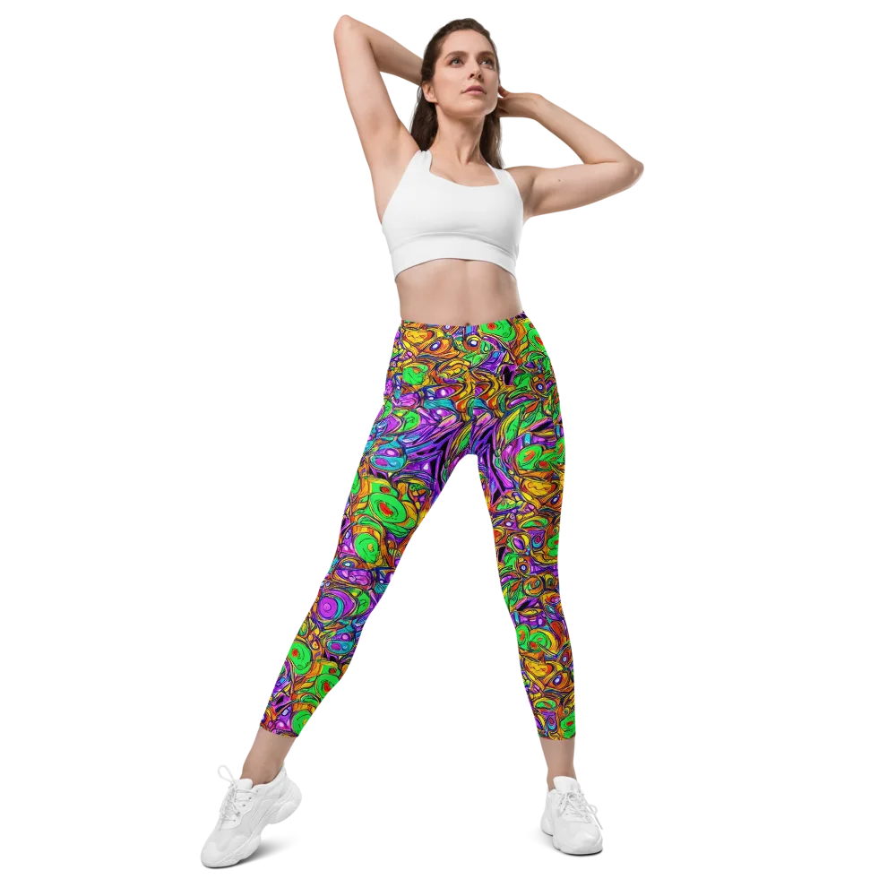 The Vivid Labyrinth on Leggings with Pockets — Front