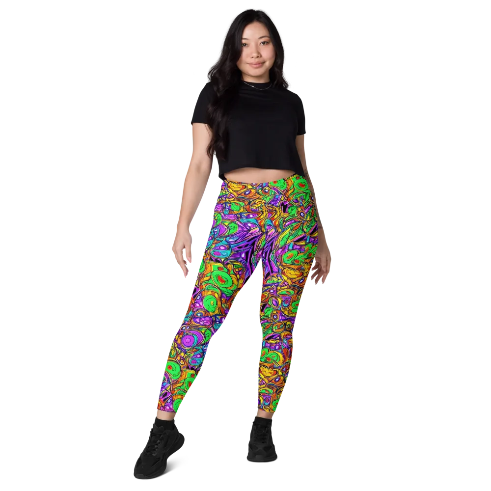 The Vivid Labyrinth on Leggings with Pockets — Front