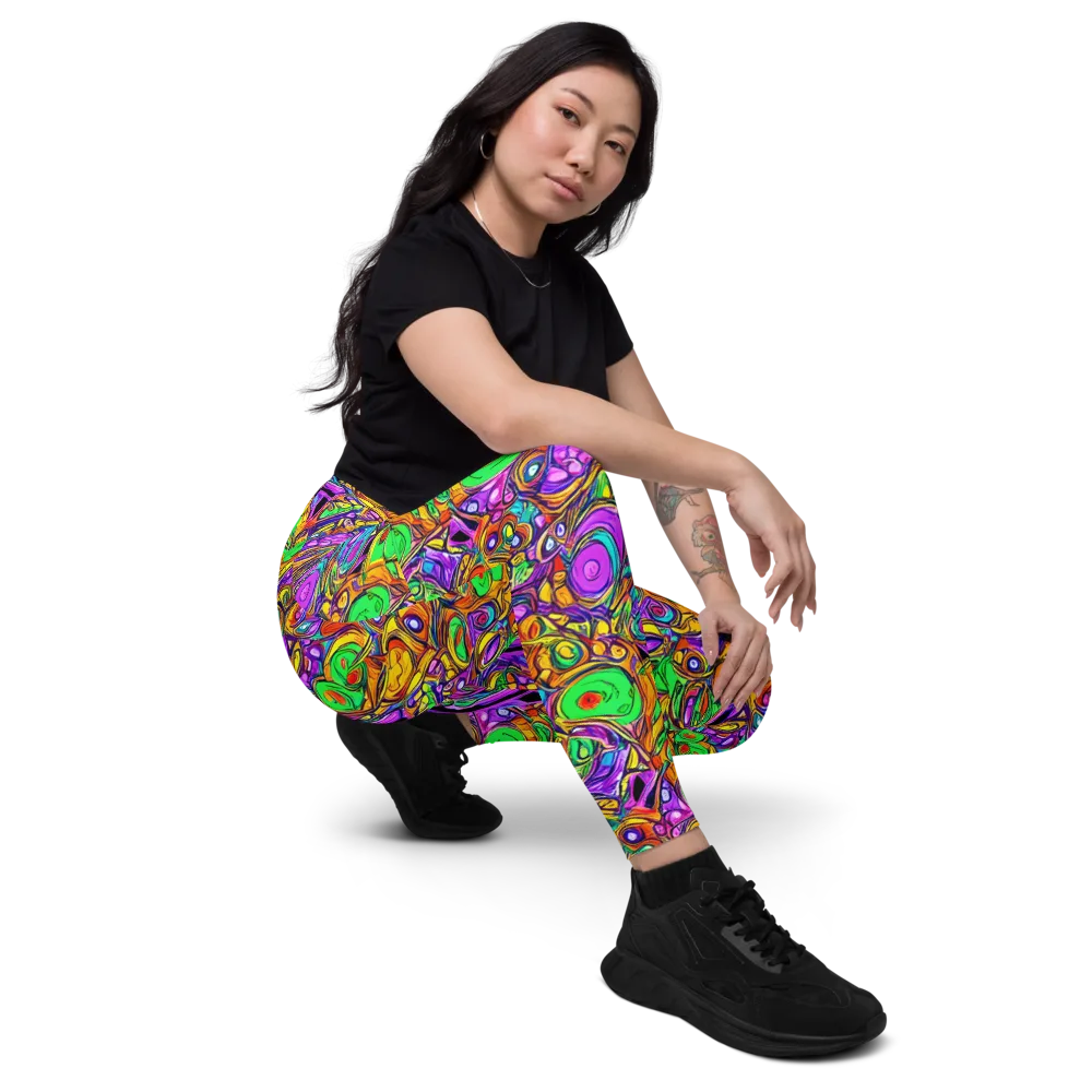 The Vivid Labyrinth on Leggings with Pockets — Right Front