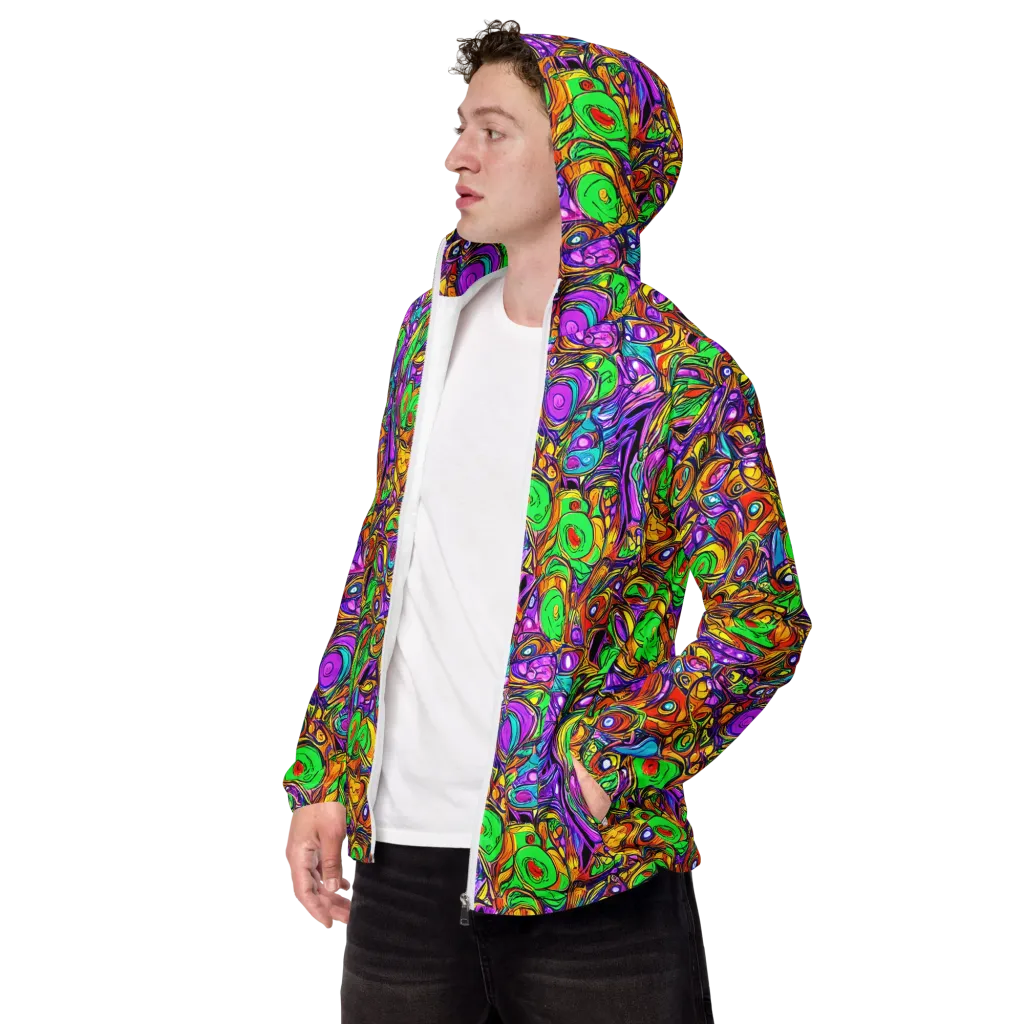 The Vivid Labyrinth on Men's Windbreaker — Left Front