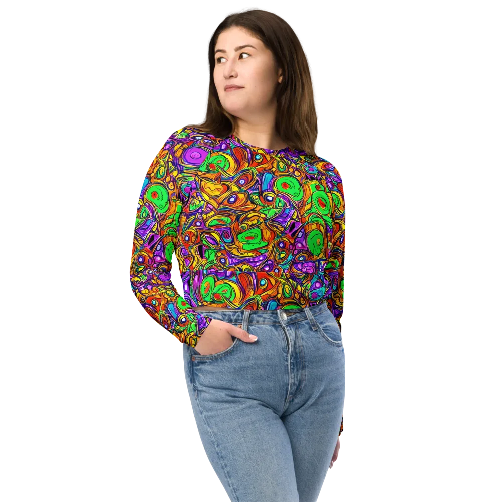 The Vivid Labyrinth on Long Sleeve Crop Top — Front