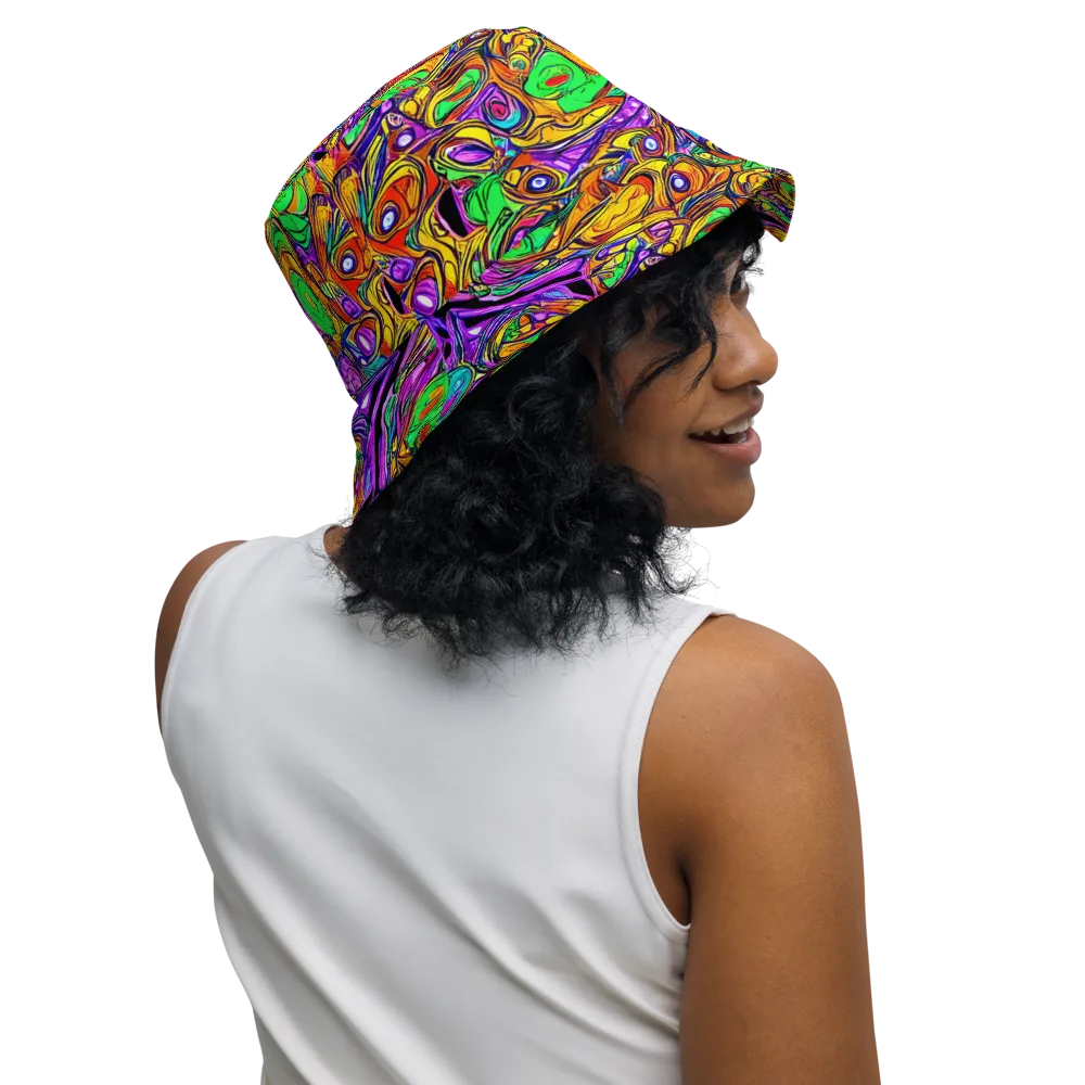 The Vivid Labyrinth on Reversible Bucket Hat — Right Outside