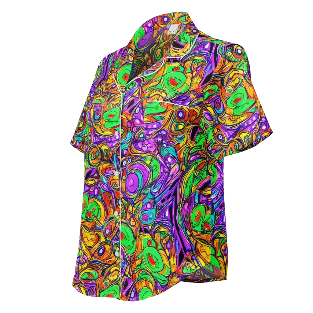The Vivid Labyrinth on Women's Short Sleeve Pajama Top — Left Front