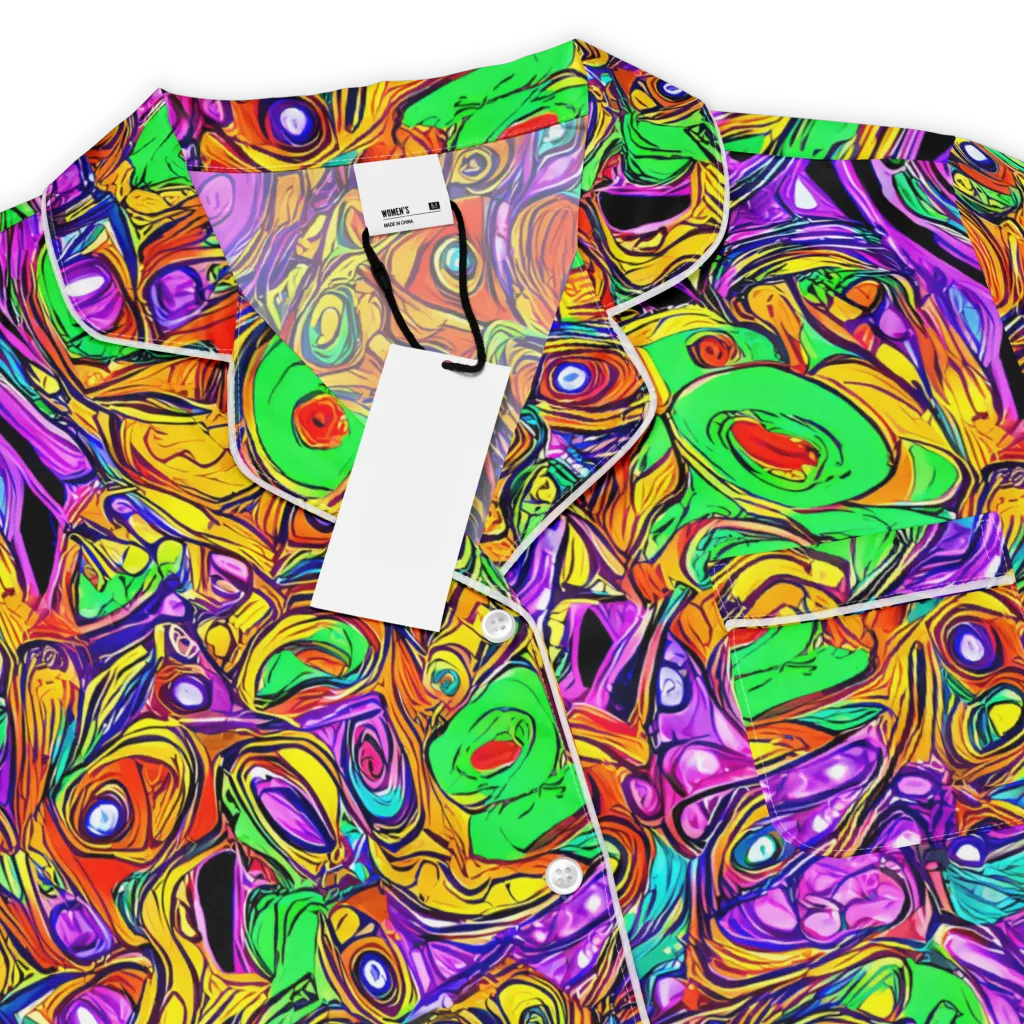 The Vivid Labyrinth on Women's Short Sleeve Pajama Top — Product details