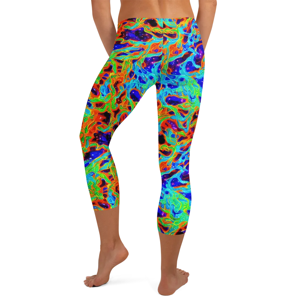 Inferno Galaxy on Capri Leggings — Back