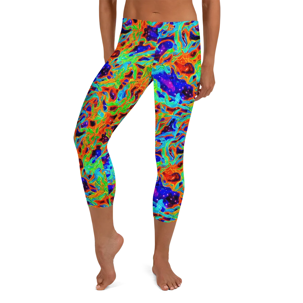 Inferno Galaxy on Capri Leggings — Front