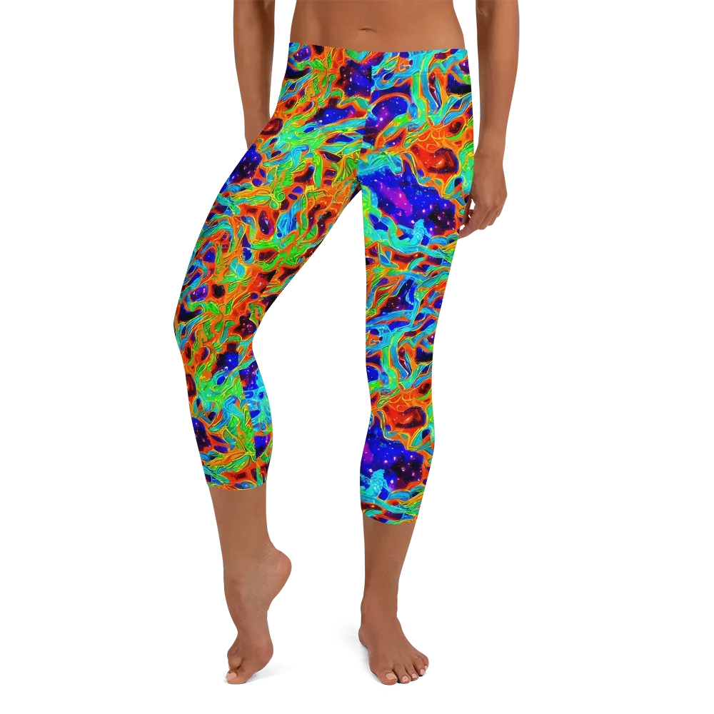 Inferno Galaxy on Capri Leggings — Front