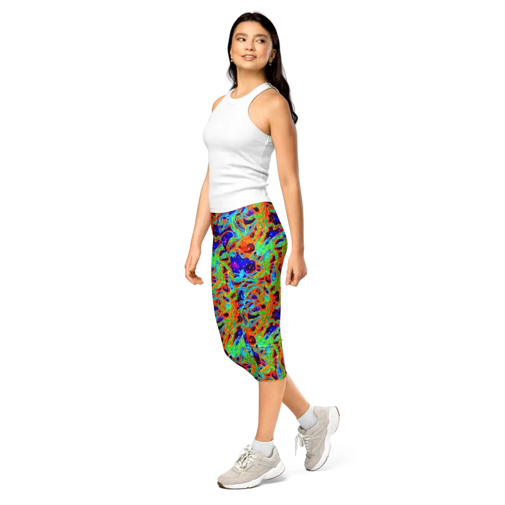 Inferno Galaxy on Capri Leggings — Left Front