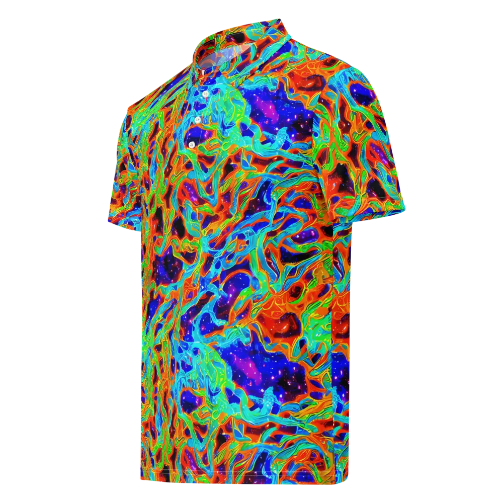 Inferno Galaxy on Men's Slim Fit Polo Shirt — Left Front