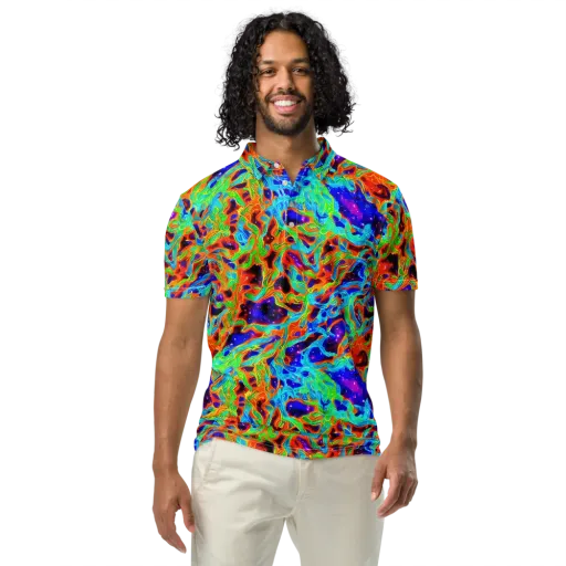 Inferno Galaxy on a Men's Slim Fit Polo Shirt
