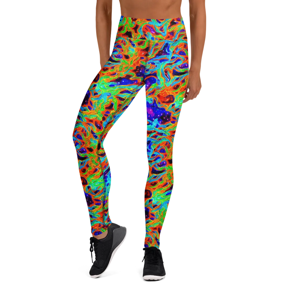 Inferno Galaxy on Yoga Leggings — Front
