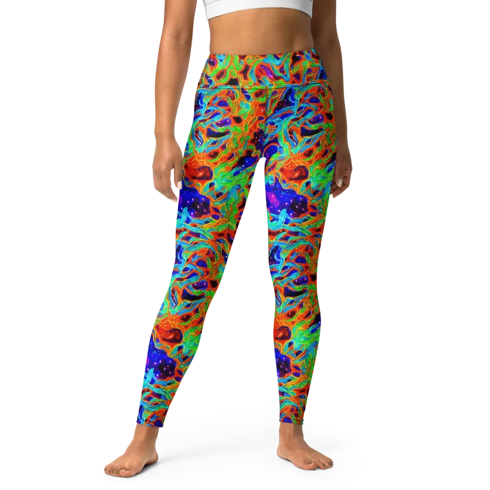 Inferno Galaxy on Yoga Leggings — Front